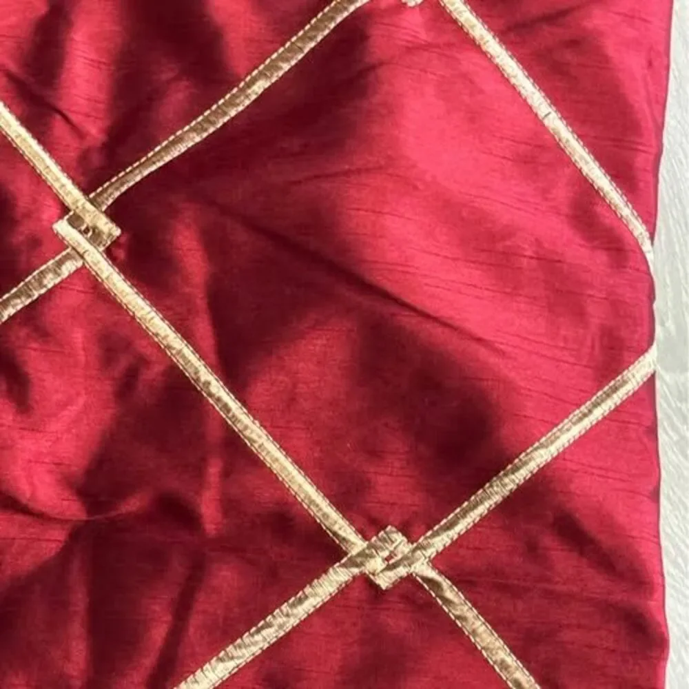 Bombay Red Gold Geometric Curtain 4 pc lined 95”by 50”